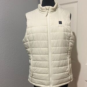 Women's Heated Off-White Quilted Vest